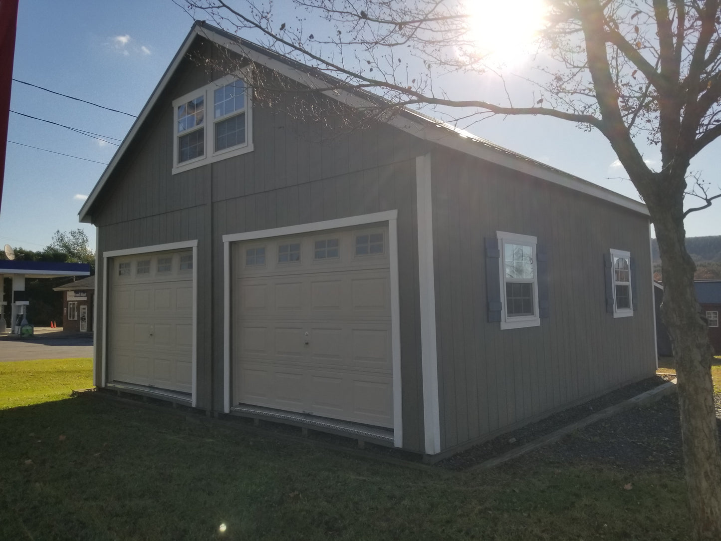 24x24 Two Story Garden Shed Garage with SmartTec Siding