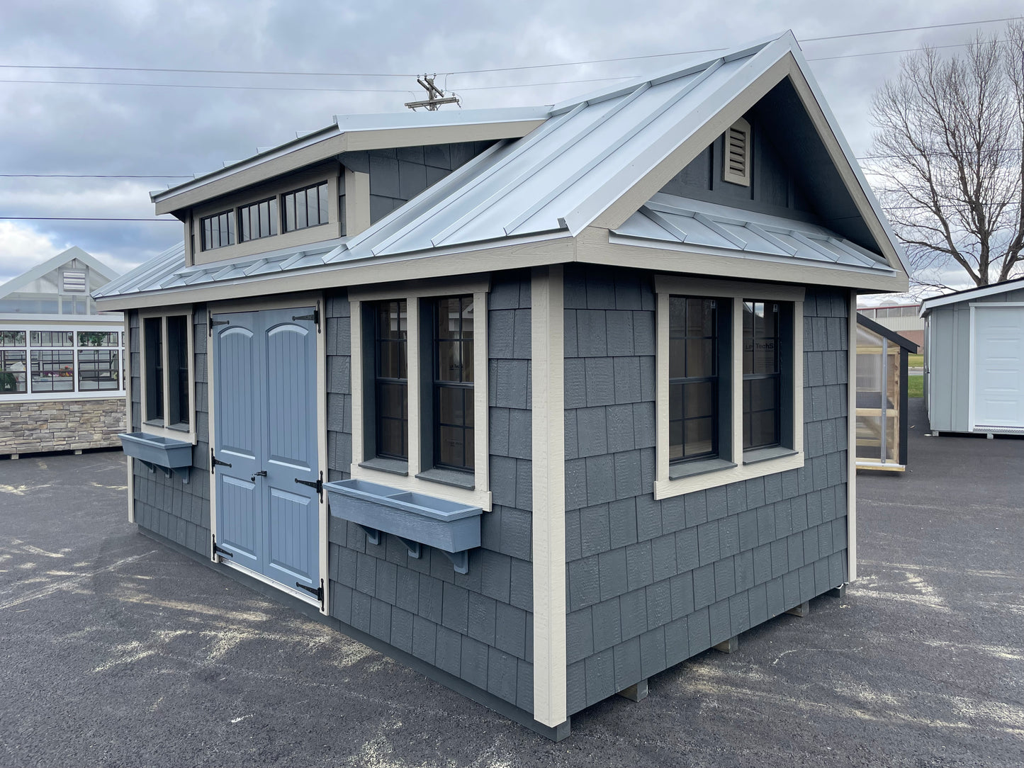 10x18 Garden Shed with Standing Seam Roof