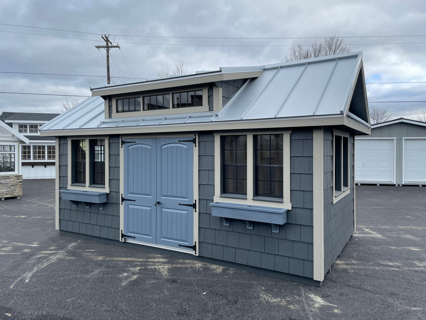 10x18 Garden Shed with Standing Seam Roof