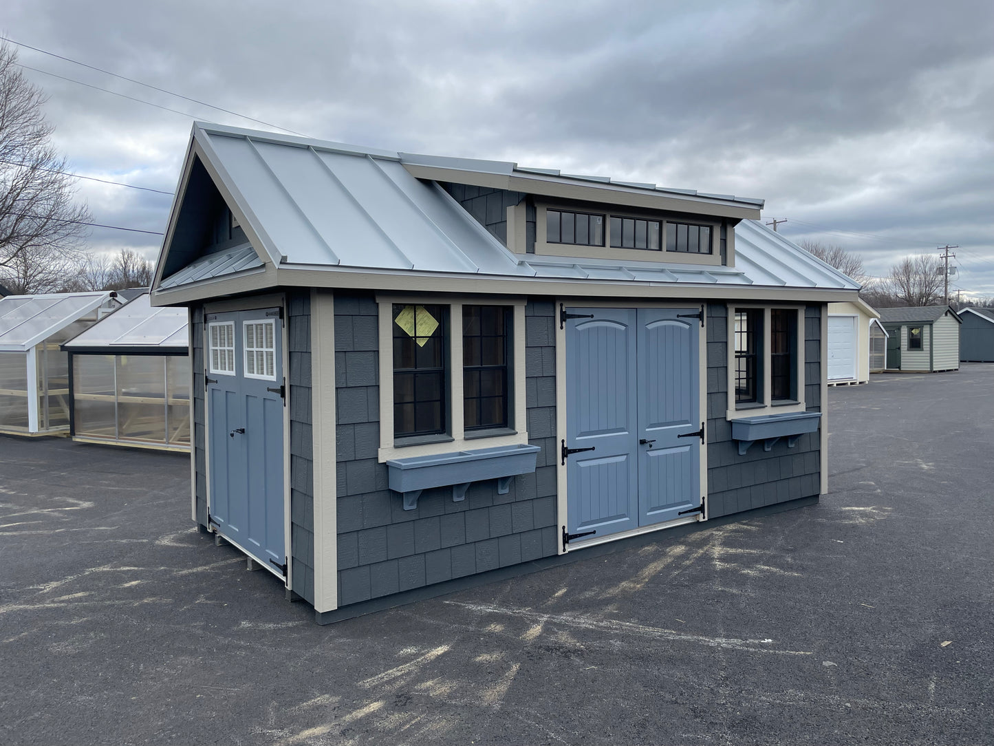 10x18 Garden Shed with Standing Seam Roof