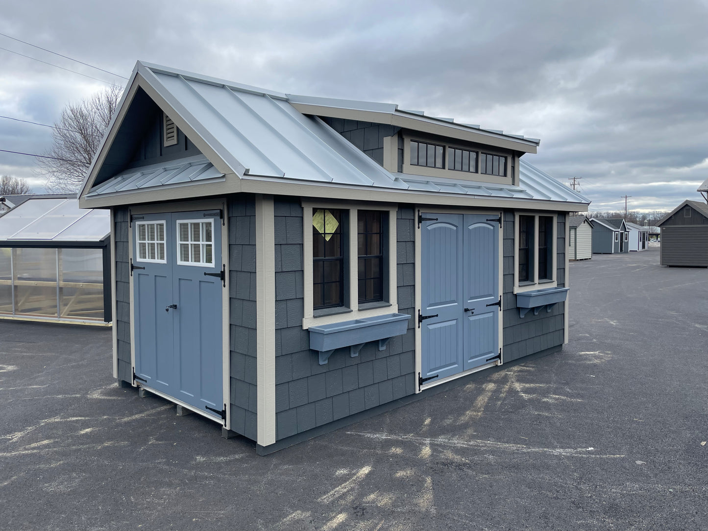 10x18 Garden Shed with Standing Seam Roof