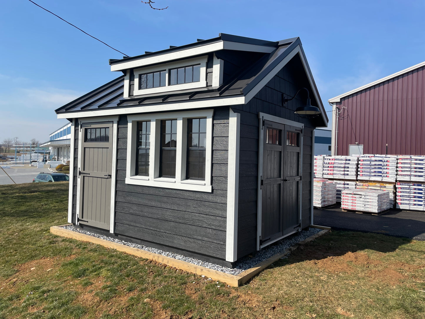 10x12 Garden Shed with Transom Dormer & Standing Seam Metal Roof