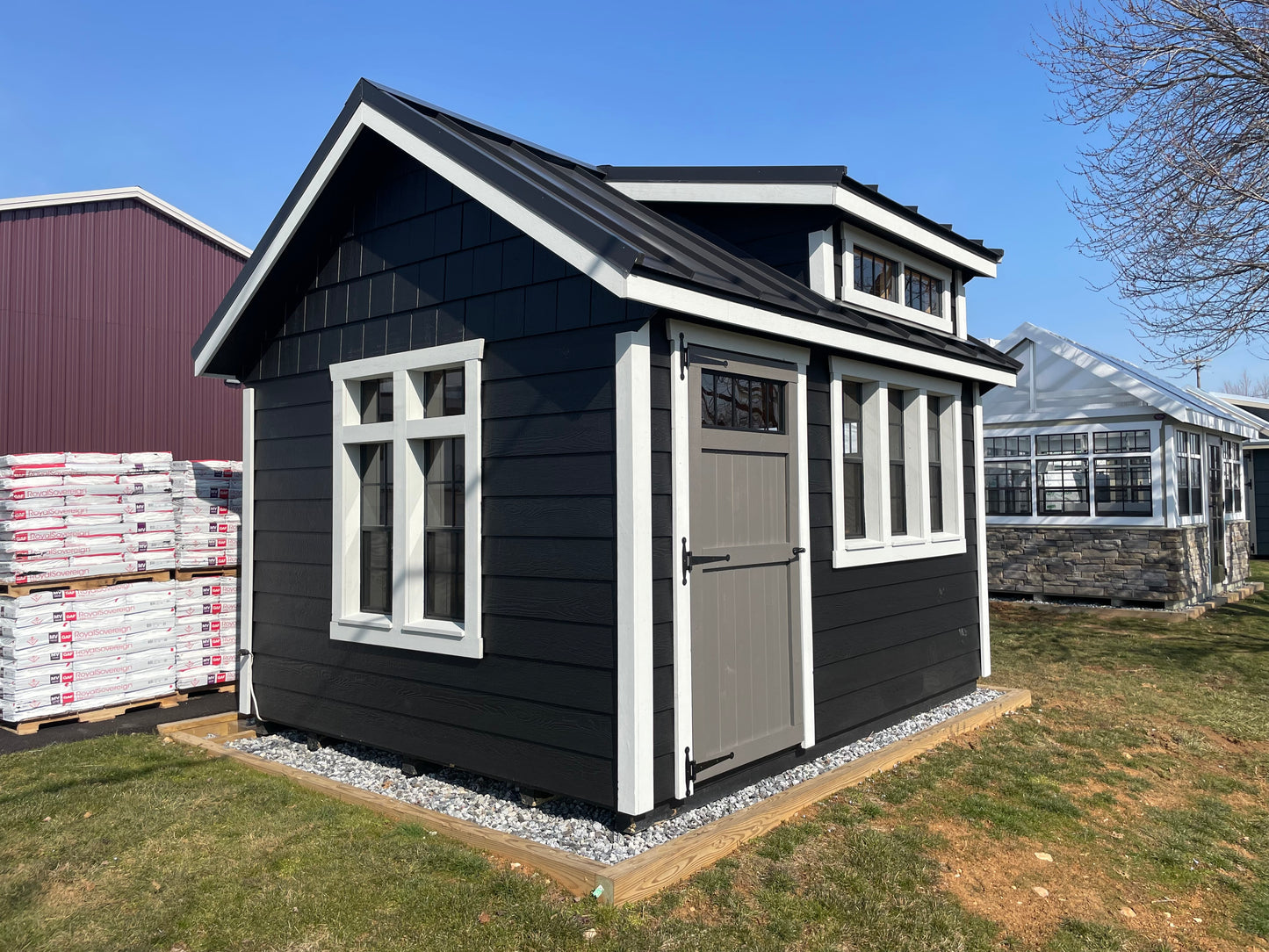 10x12 Garden Shed with Transom Dormer & Standing Seam Metal Roof