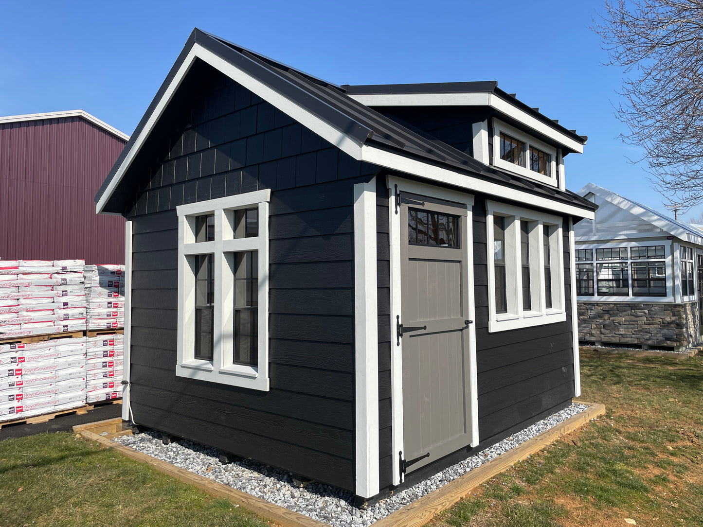 10x12 Garden Shed with Transom Dormer & Standing Seam Metal Roof