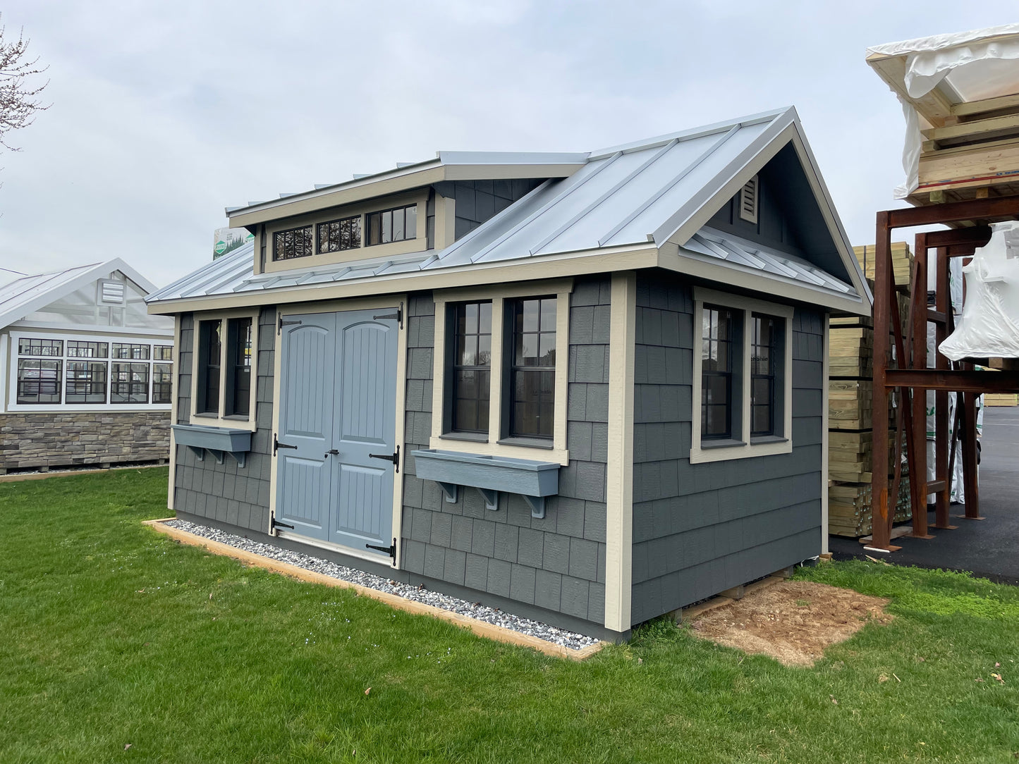 10x18 Garden Shed with Standing Seam Roof