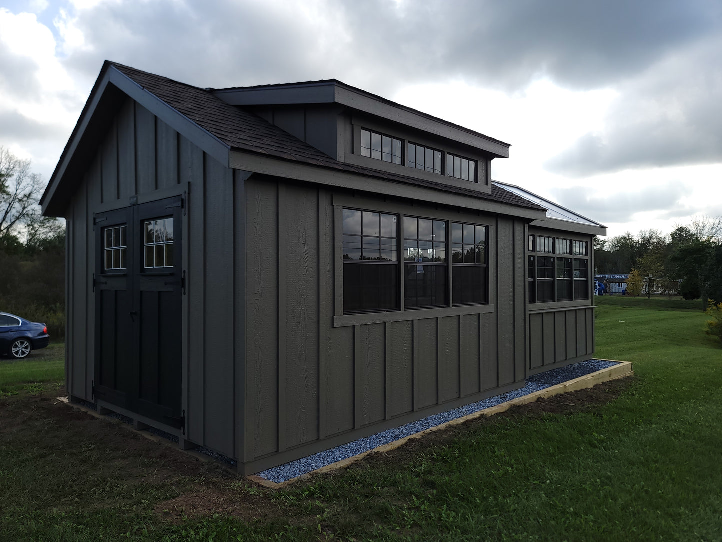 12x14/10x10 Garden Shed/Atrium Greenhouse Combination