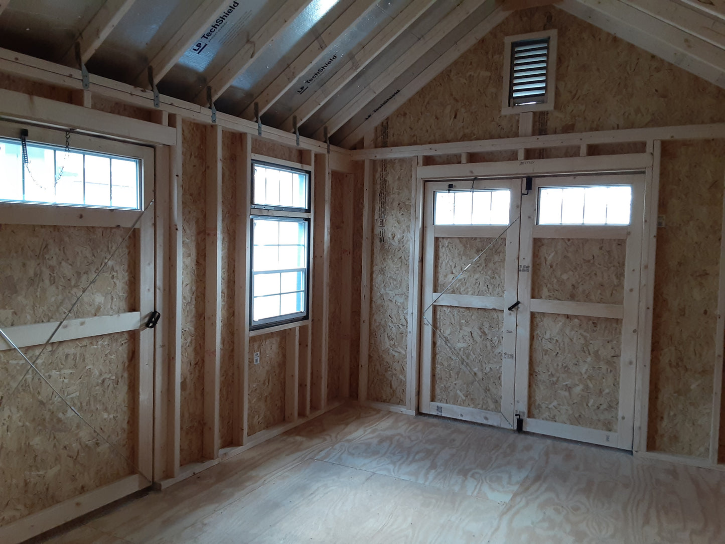 10x16 Garden Shed with SmartPanel Board and Batten Siding and Alpine Overhang