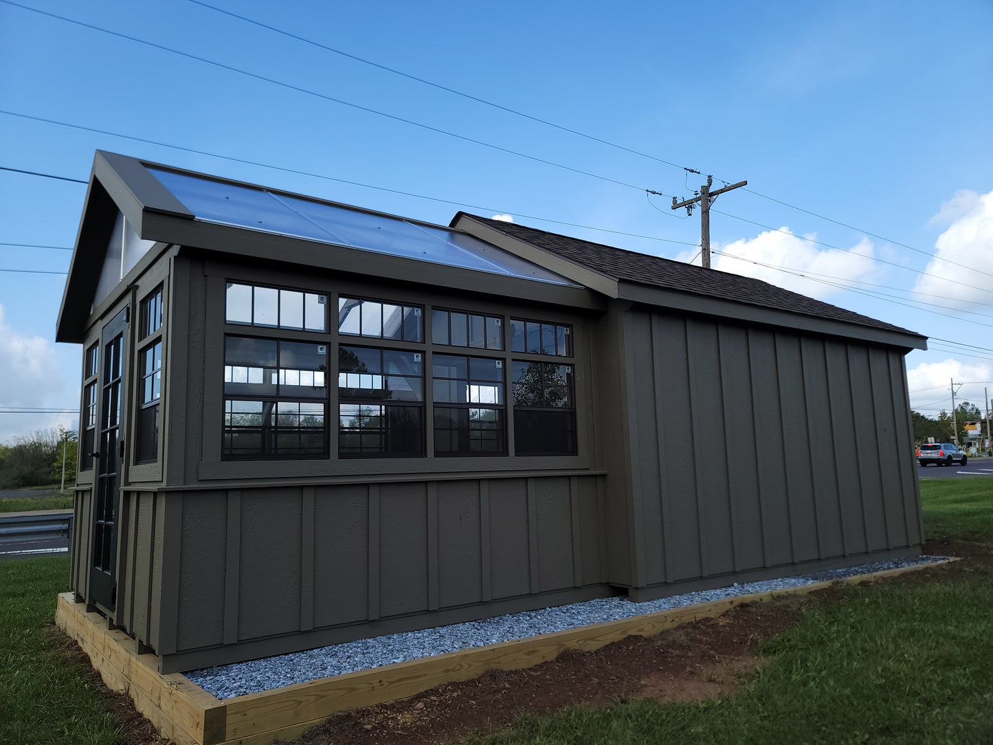 12x14/10x10 Garden Shed/Atrium Greenhouse Combination