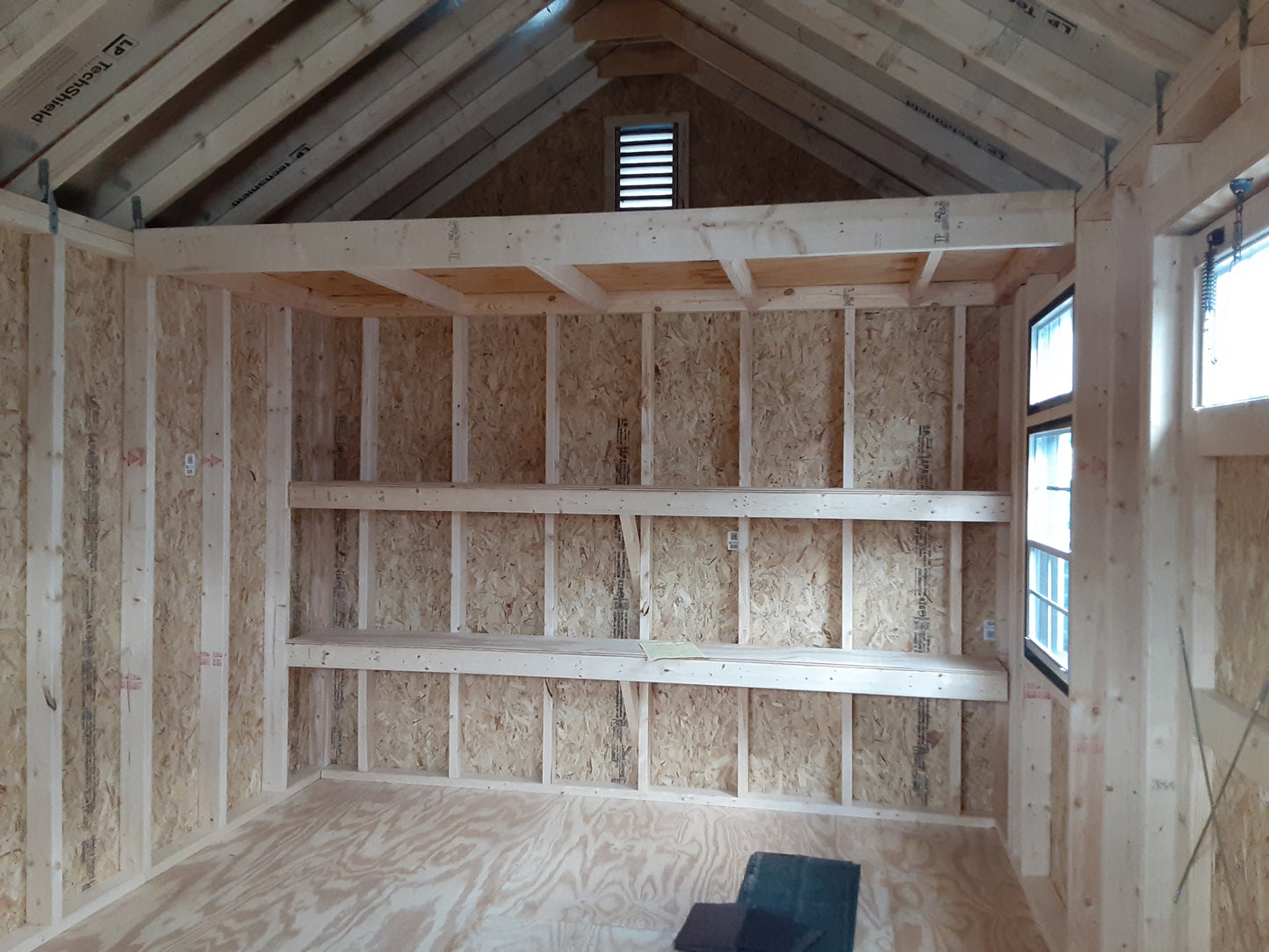 10x16 Garden Shed with SmartPanel Board and Batten Siding and Alpine Overhang