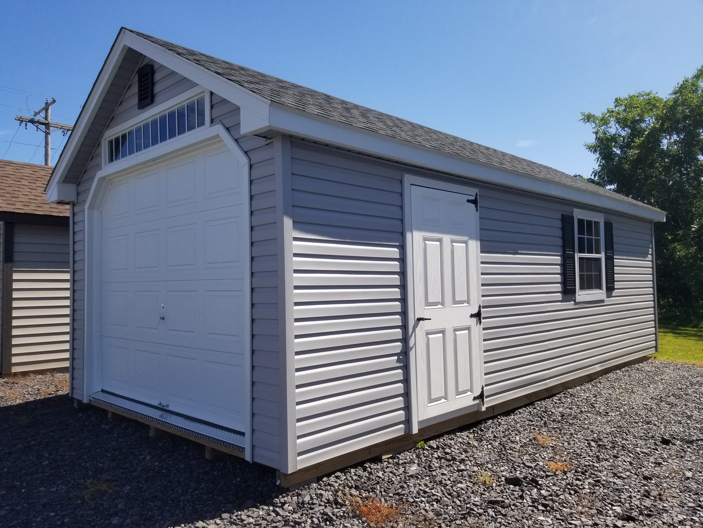 12x24 Garden Shed Garage with Vinyl Siding – Lapp Structures